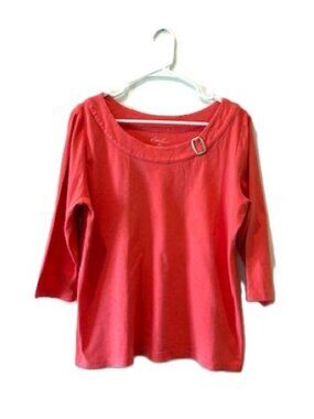 Kim Rogers All Cotton Top with Three-Quarter Sleeves